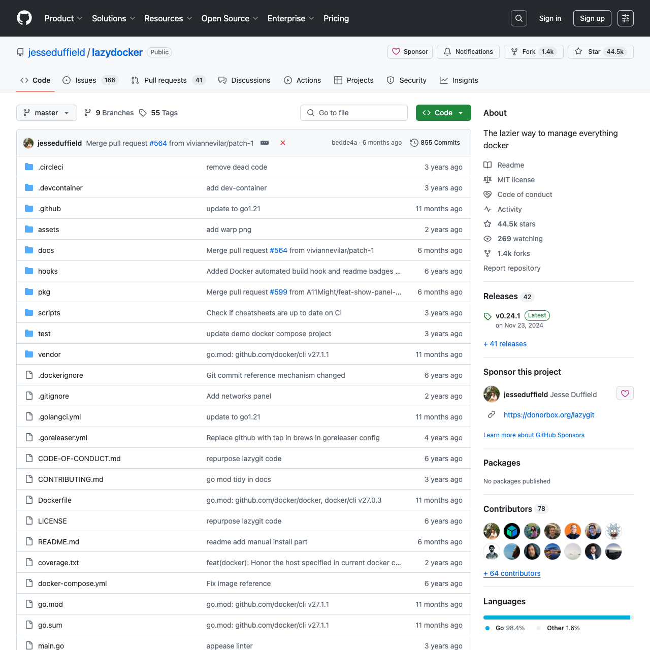 LazyDocker代码界面预览
